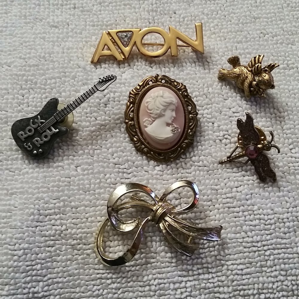 Vintage Eclectic Set of Lapel Pins (6 Pins in Set)